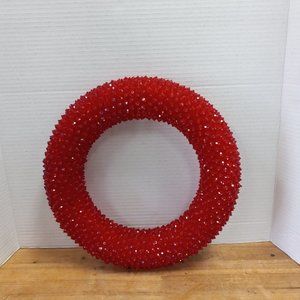 Red Beaded Wreath For Christmas or Valentine's Day